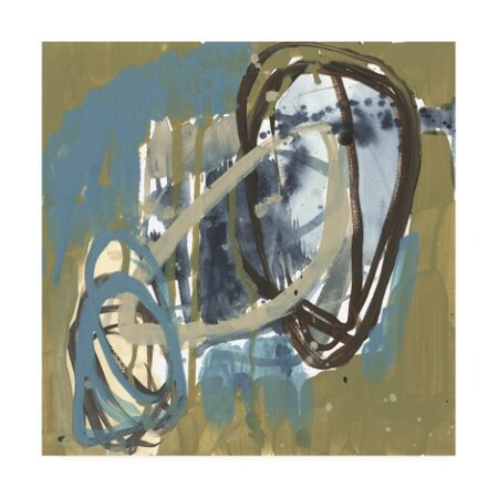 Trademark Fine Art Jennifer Goldberger 'Umber And Blue Rounds II' Canvas Art, 18x18 WAG14764-C1818GG